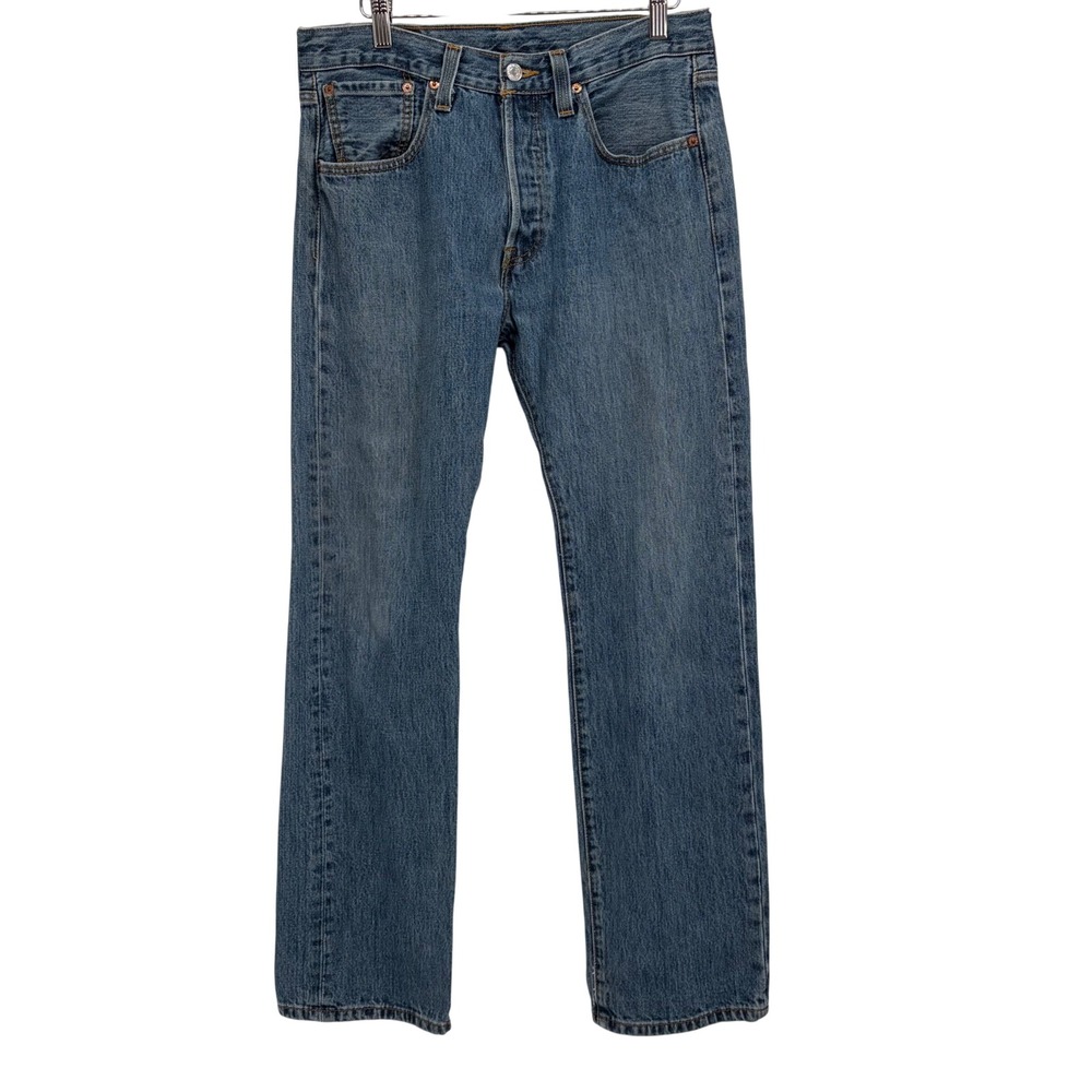 Levis 501 Original Fit Jeans Mens 34x34 Blue Denim Straight Leg Button Fly Pants